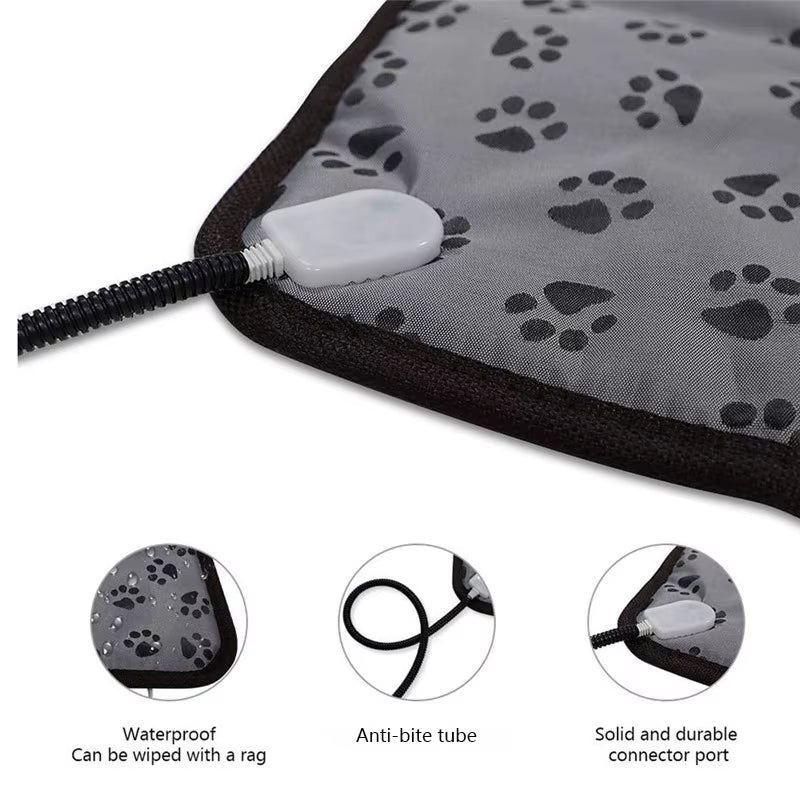 Pet Heating Pad Electric Blanket Dog Mattress Winter Warm Bed Waterproof Adjustable Anti-Bite Puppy Dog Pet Products