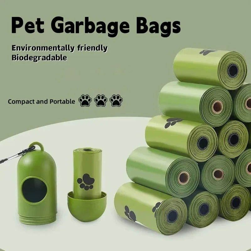 Biodegradable Pet Waste Bags Thickened Portable Printed Dog Poop Bags Eco-Friendly Outdoor Pet Poop Pickup Bags with Organizer