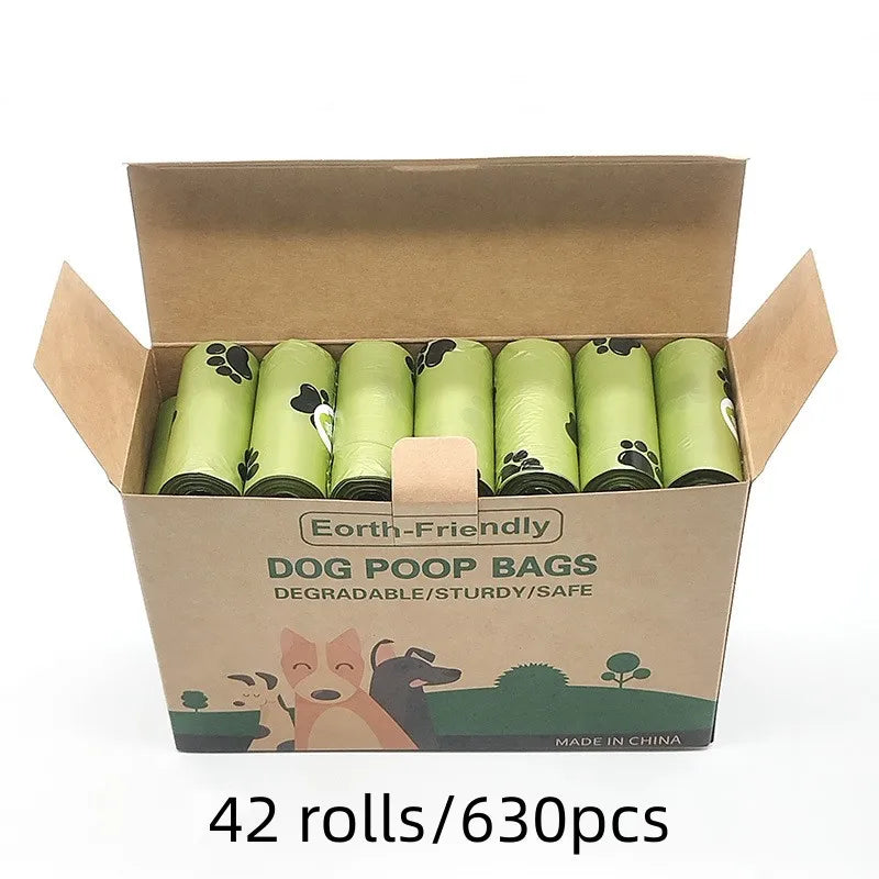 Biodegradable Pet Waste Bags Thickened Portable Printed Dog Poop Bags Eco-Friendly Outdoor Pet Poop Pickup Bags with Organizer